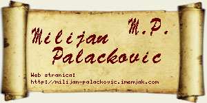 Milijan Palačković vizit kartica